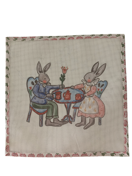 Needlepoint Canvas - Bunny Picnic - Premium Needlepoint from Tricia Lowenfield Design 