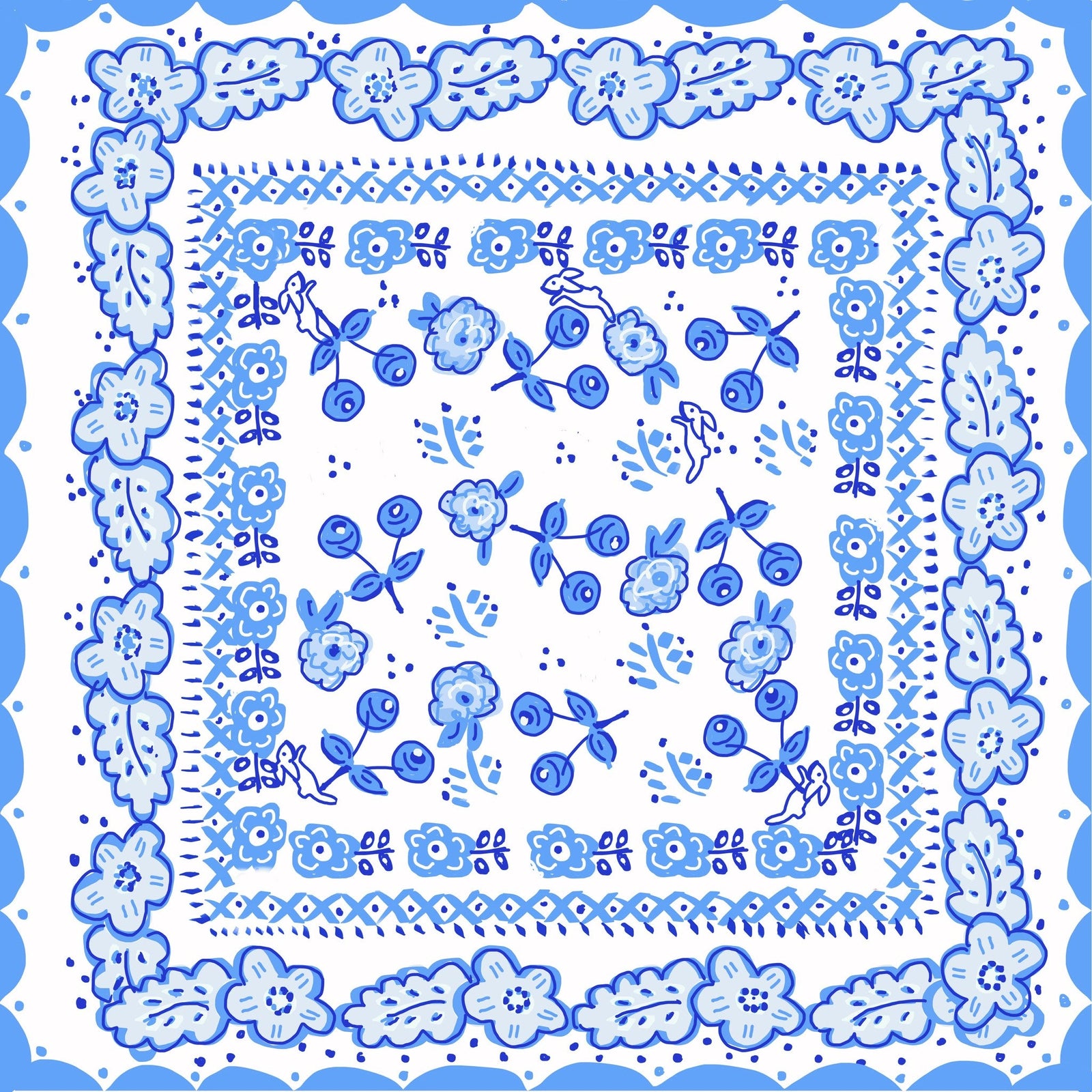 Blue Rag Pattern Blue Bandana Pattern Clipart