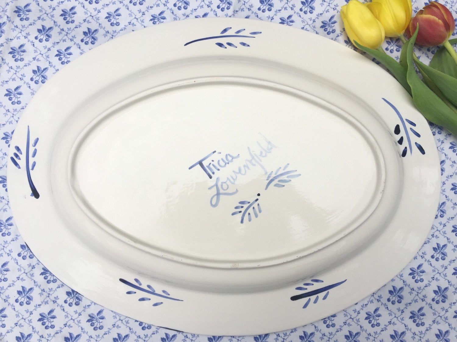 Large Custom Platter - Love is Patient, Love is Kind - Tricia Lowenfield Design