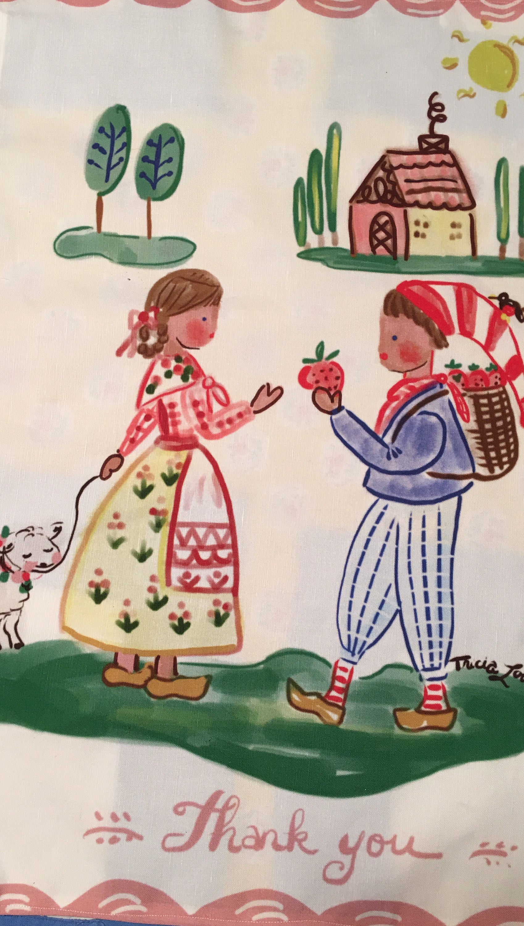 Tea Towel - Folk Art - Tricia Lowenfield Design