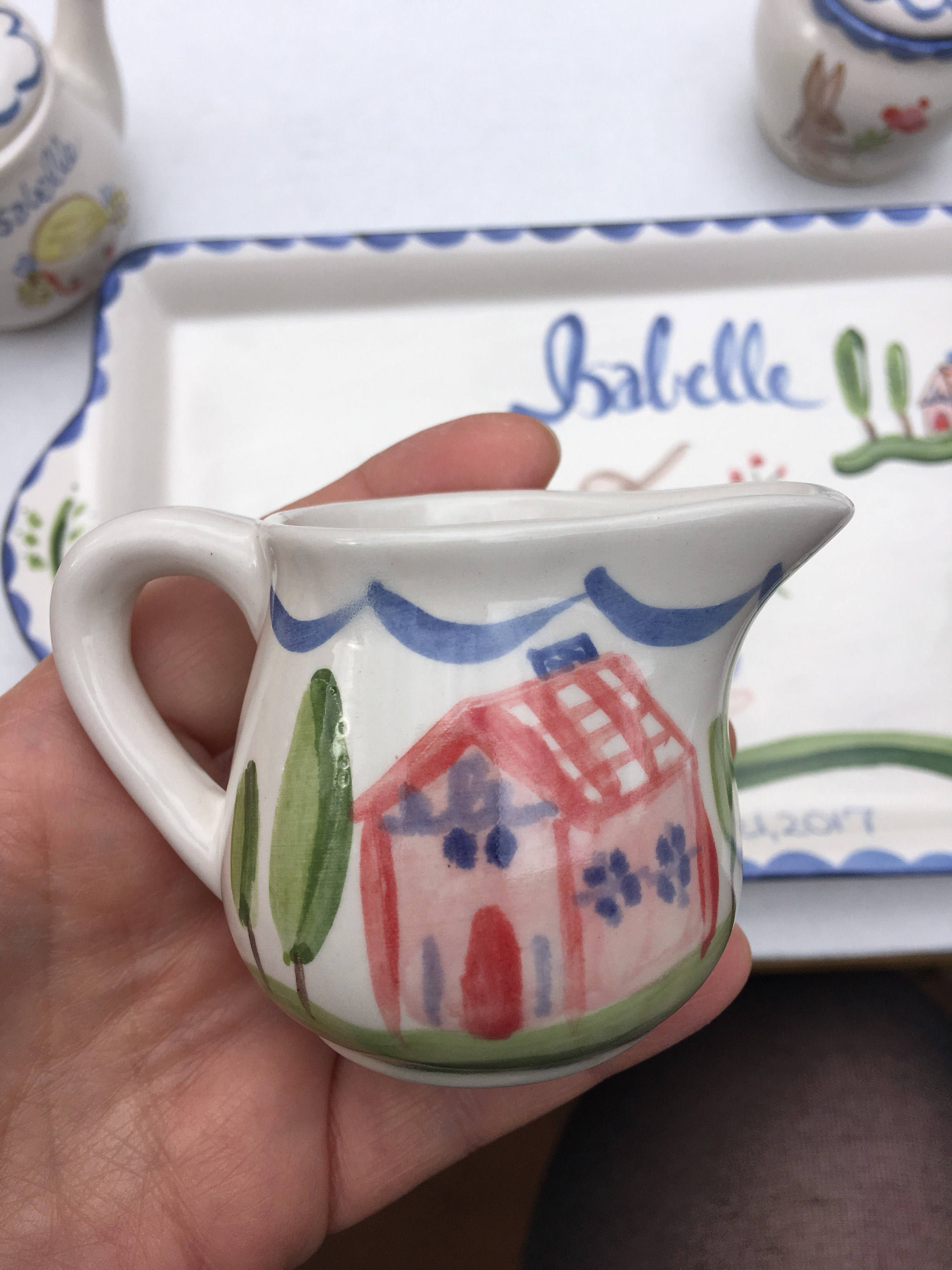 Childs Tea Set, Personalized,Hand Painted Tea Set, Gift for Girl, Personalized