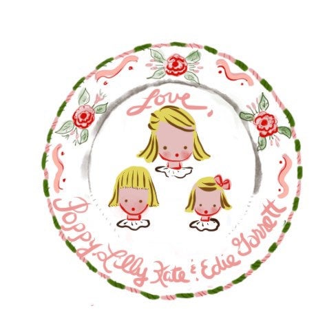 Multiple Children Sticker Gift Tags - Roses - Premium  from Tricia Lowenfield Shop 