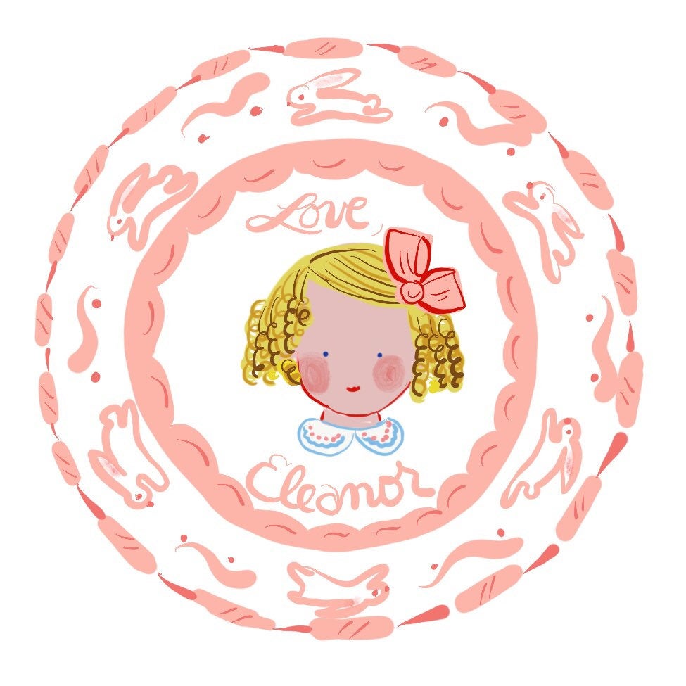 Sticker Gift Tags- Pink Bunnies - Premium  from Tricia Lowenfield Shop 