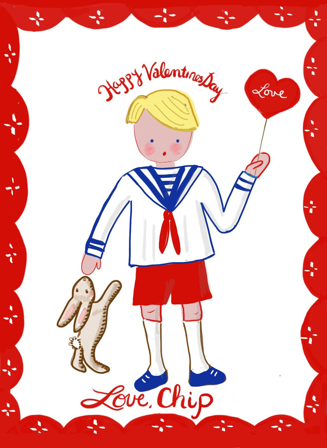 Valentine Cards - Boy with Sailor Shirt