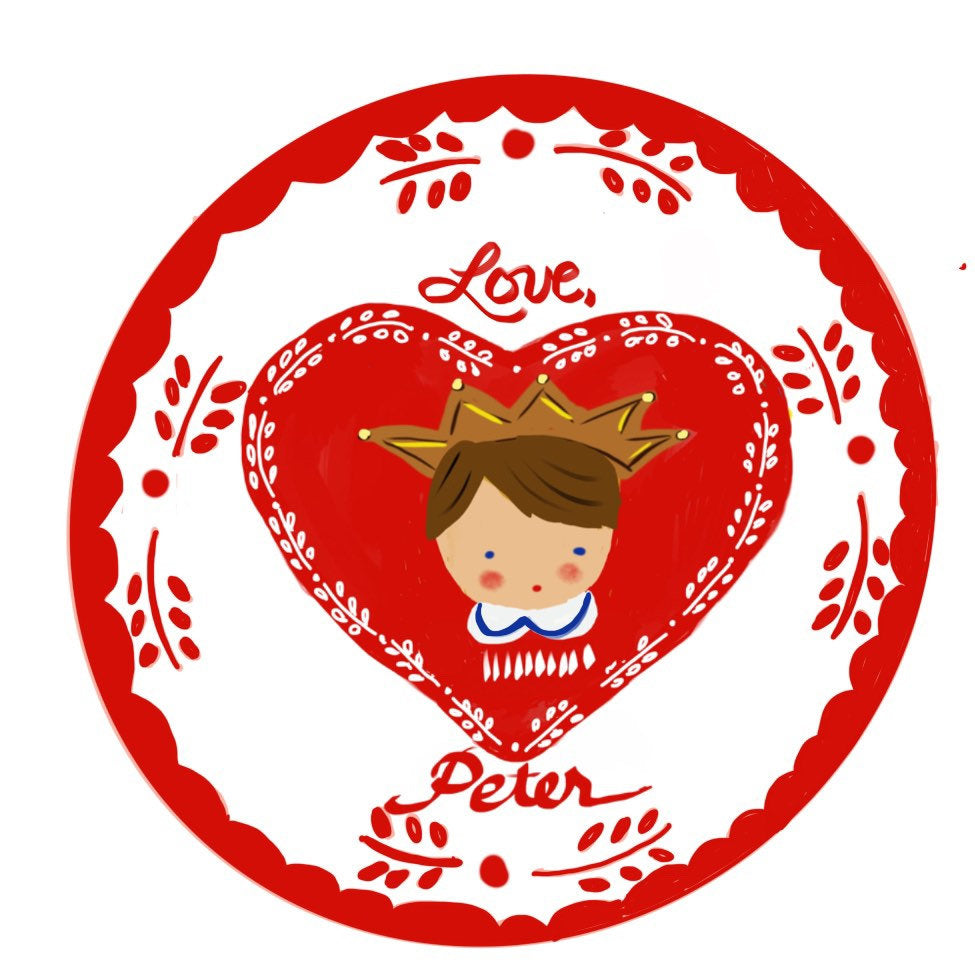 Sticker Gift Tags - Heart Crown Girl or Boy - Tricia Lowenfield Design