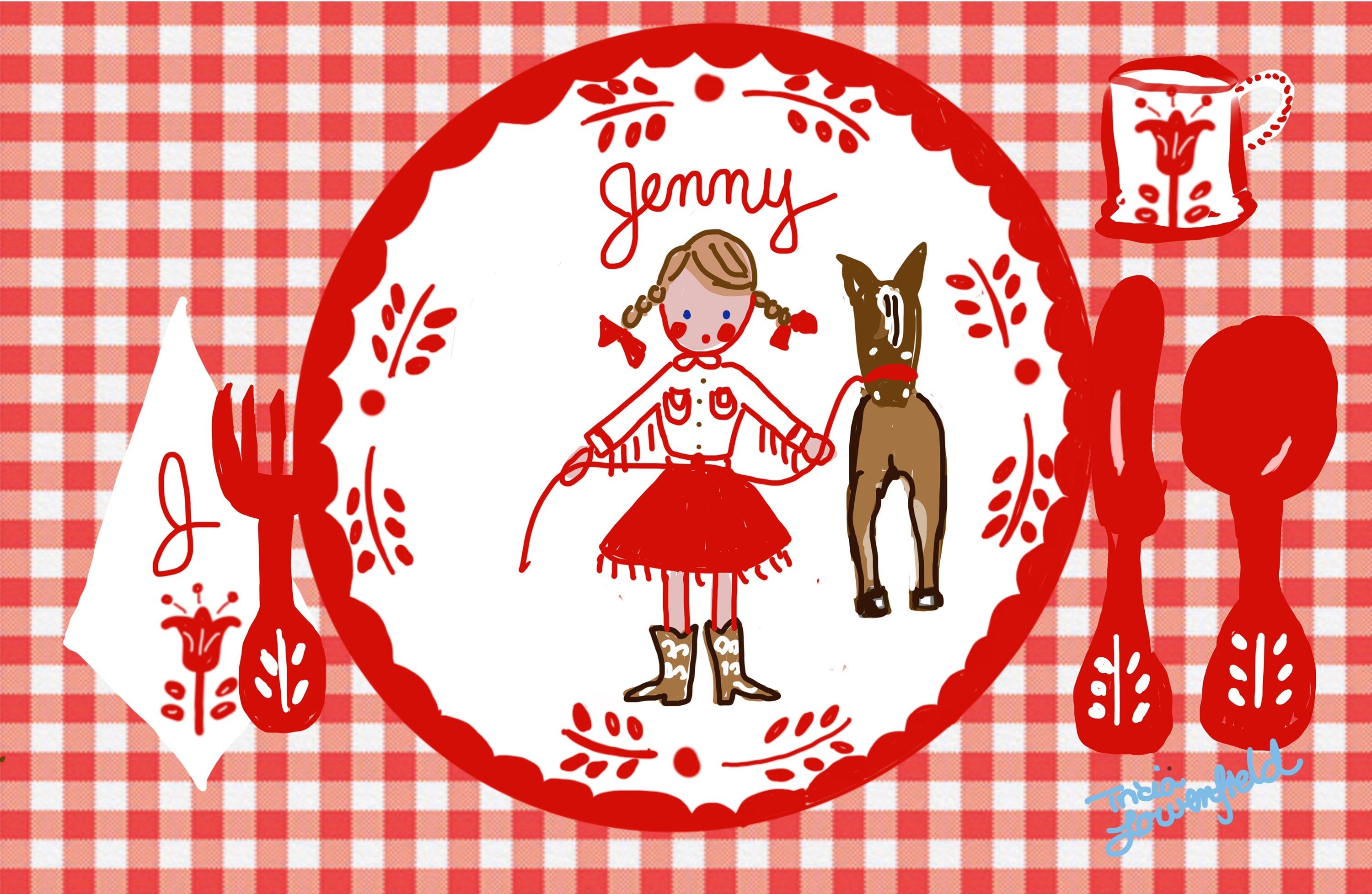 Laminated Placemat - Cowgirl - Tricia Lowenfield Design