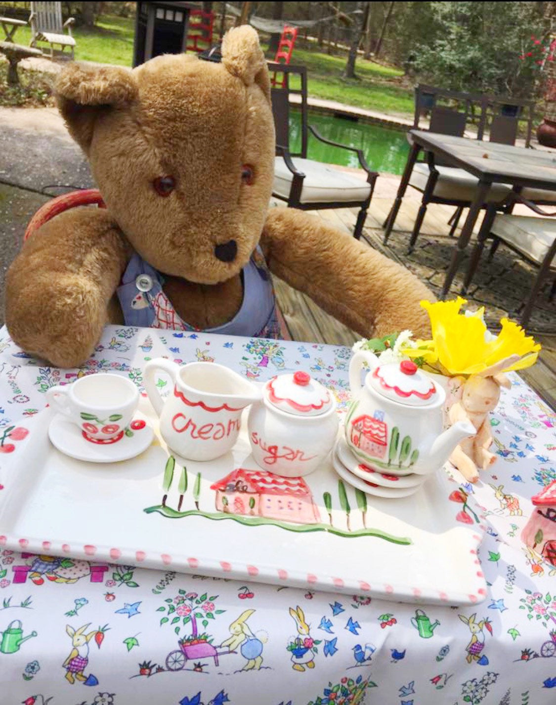 Childs Tea Set, Personalized,Hand Painted Tea Set, Gift for Girl, Personalized