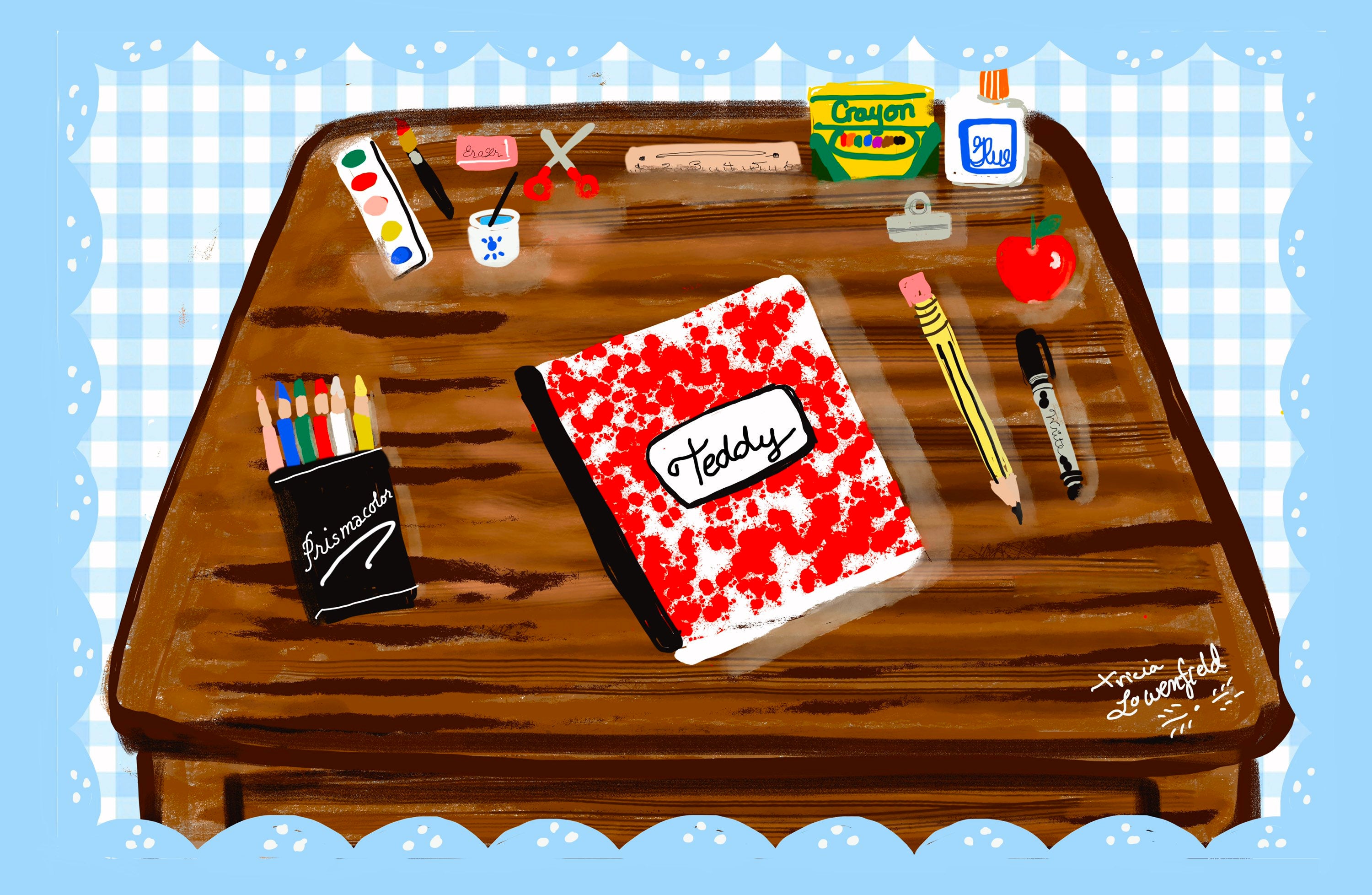 Laminated Placemat - School Desk - Tricia Lowenfield Design