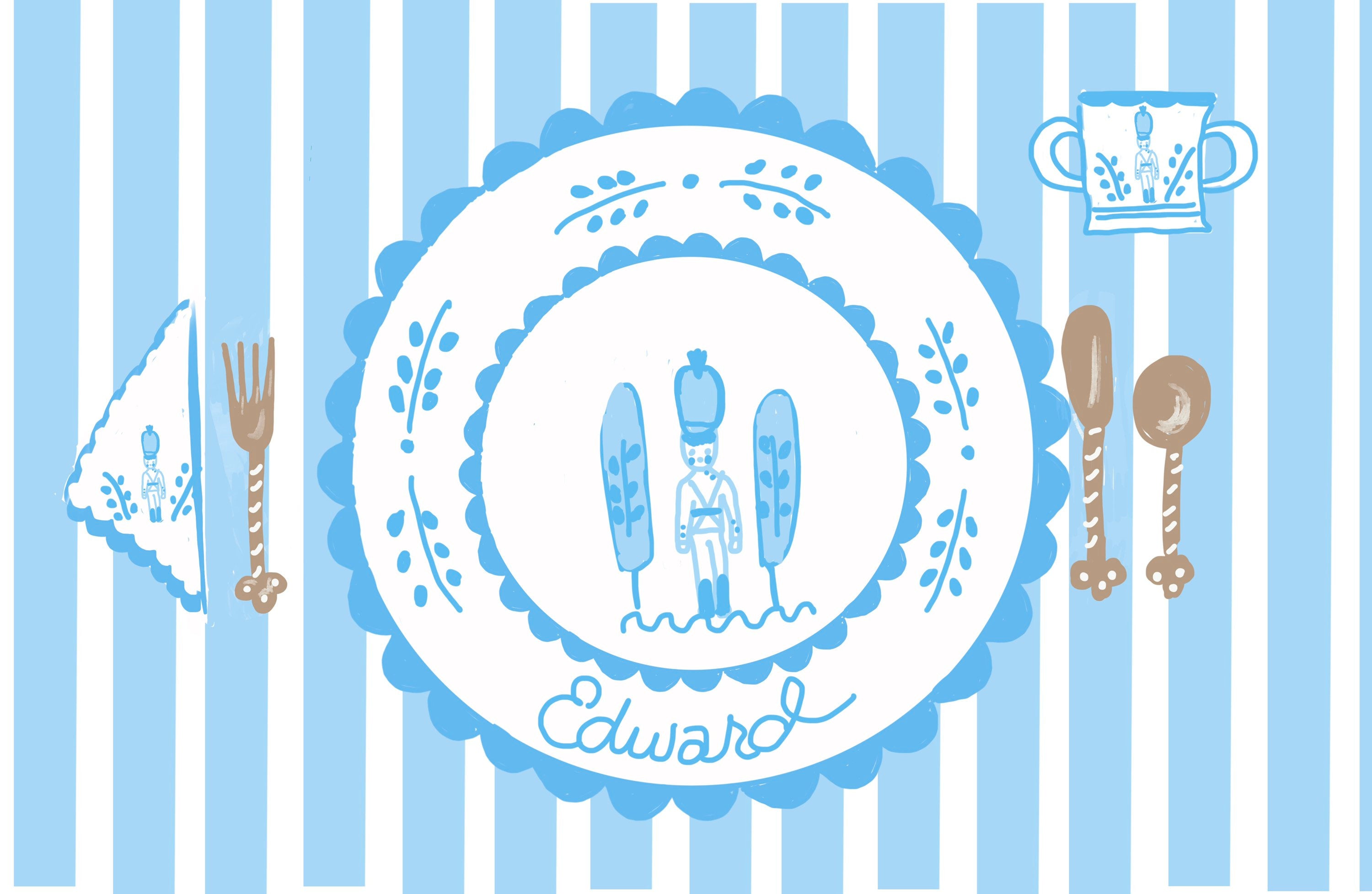 Laminated Placemat - Pastel Soldier Stripe (Collaboration with Born on Fifth) - Tricia Lowenfield Design