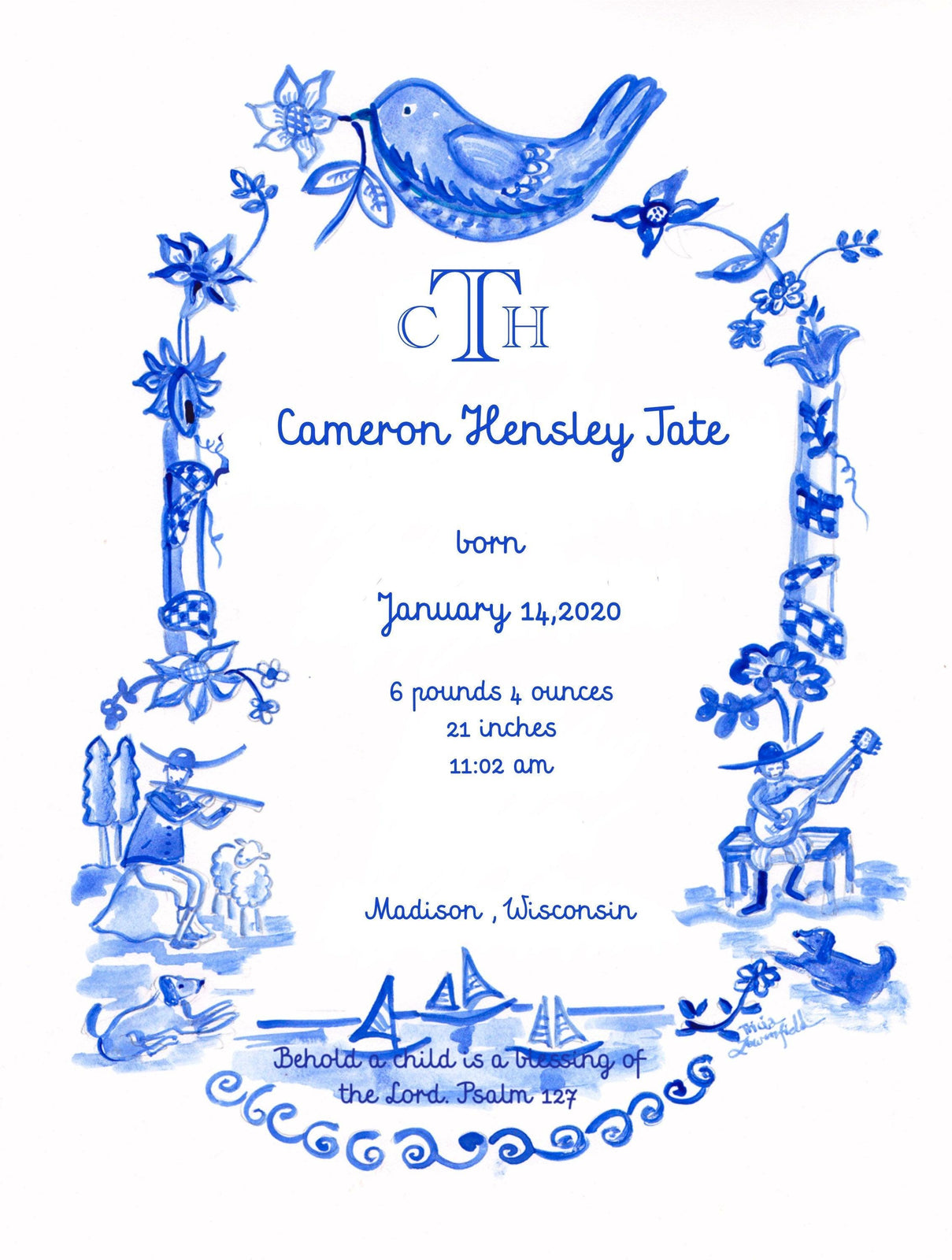 Birth Announcement - Blue