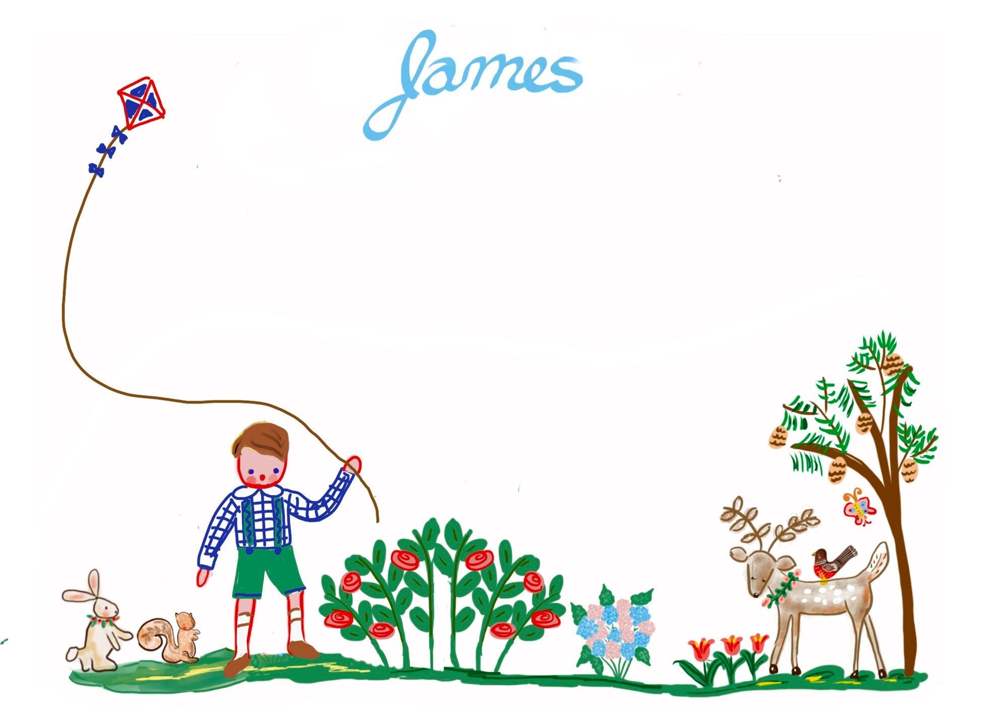 Personalized Notecards with Envelopes - Woodland Boy - Premium  from Tricia Lowenfield Shop 