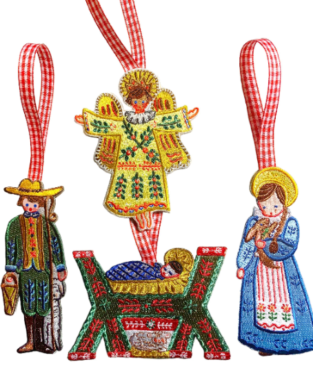 Nativity Embroidered Ornaments - Premium  from Tricia Lowenfield Design 