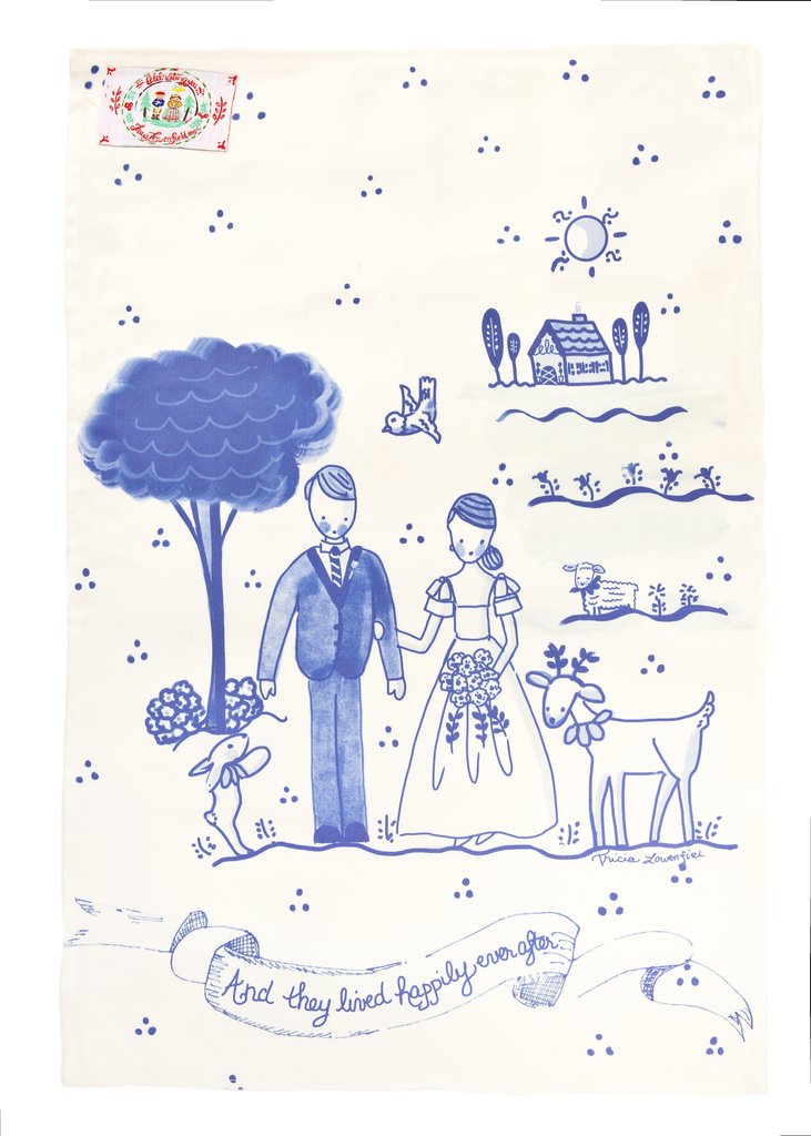 Happily Ever After Wedding Tea Towel - Premium  from Tricia Lowenfield Shop 